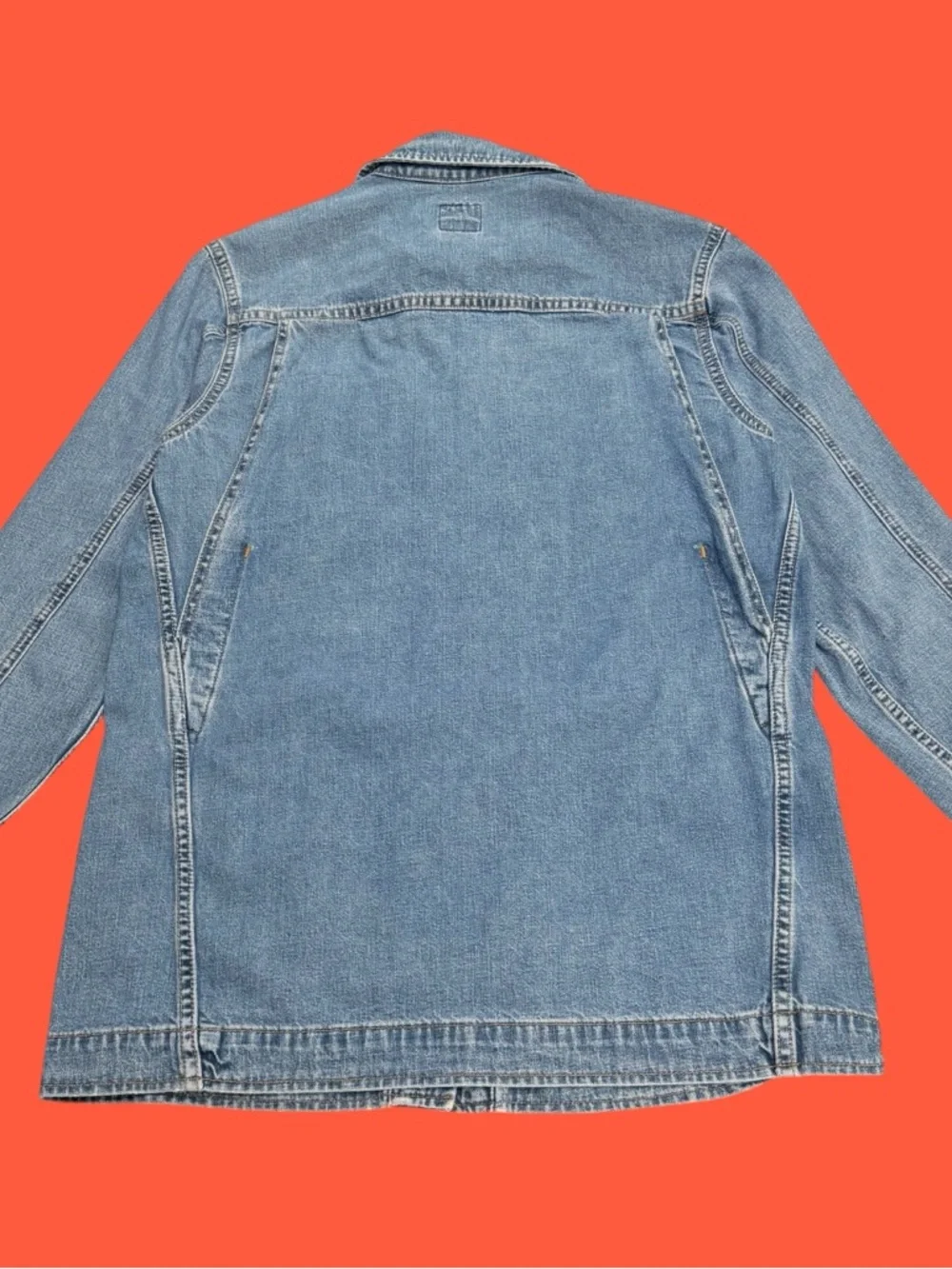 VTG Levis Red Tab Denim Chore Coat Jacket Womens M 90s Y2K Workwear Grandmacore - Picture 8 of 14